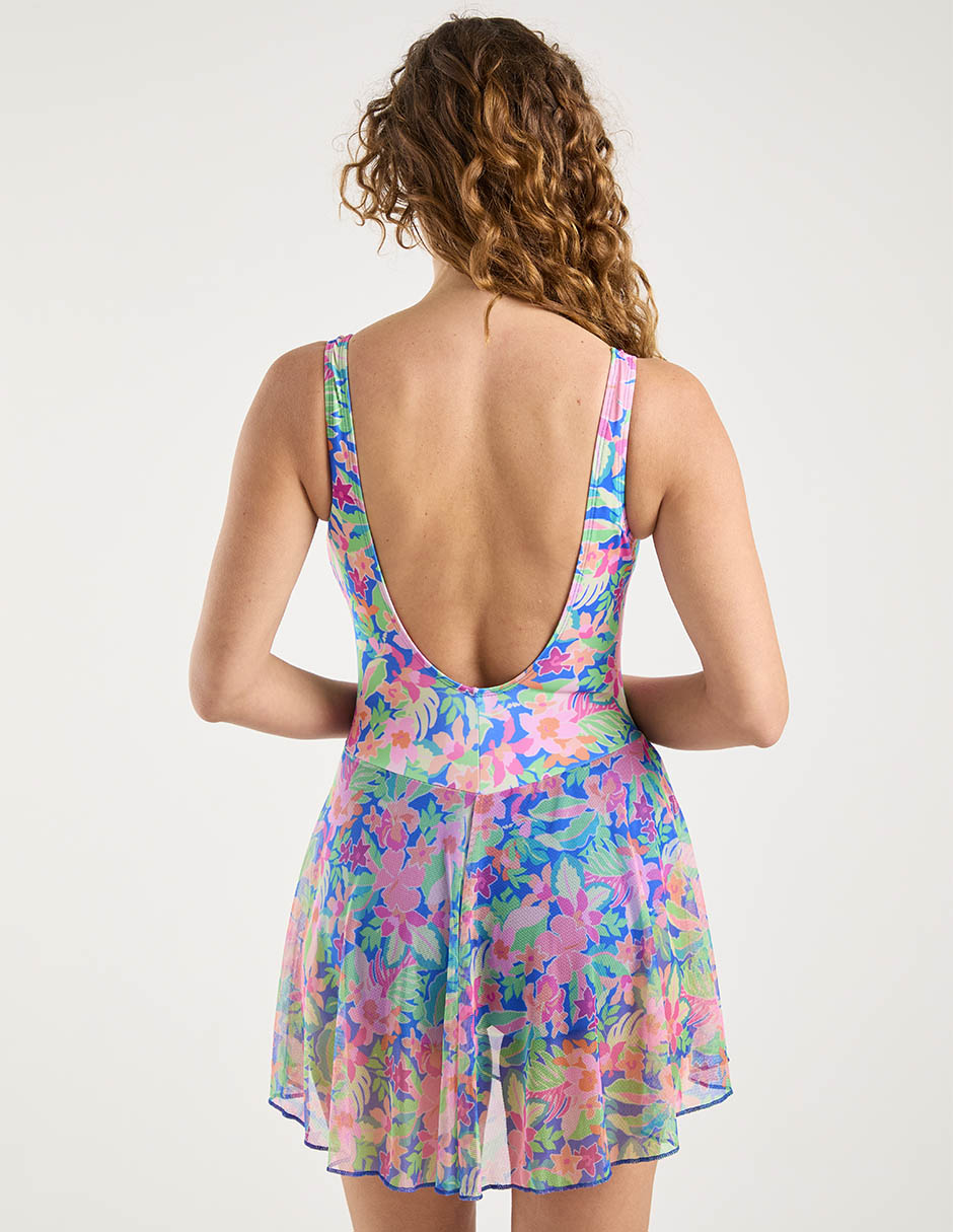 Traje de baño completo estampado floral para mujer 6