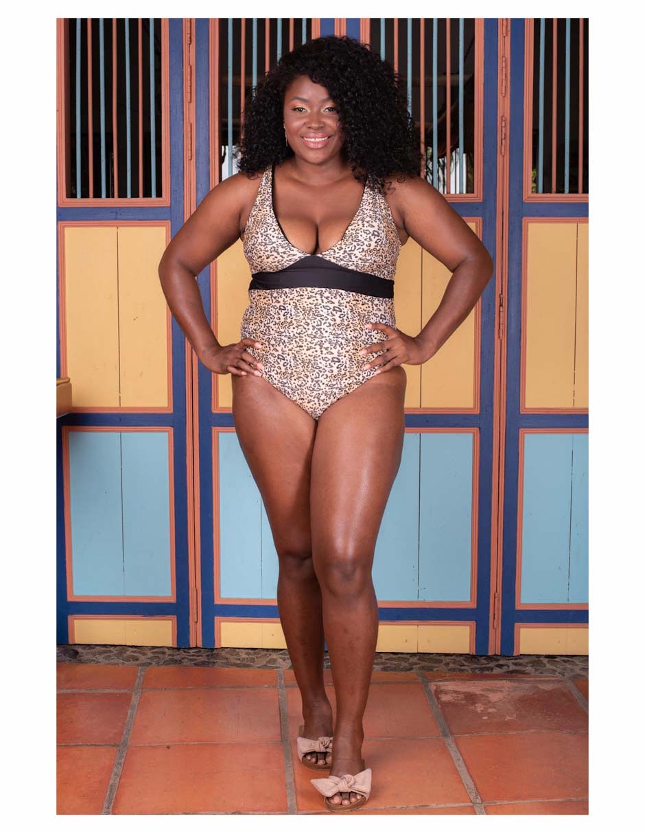 Traje de baño completo estampado animal print para mujer 5