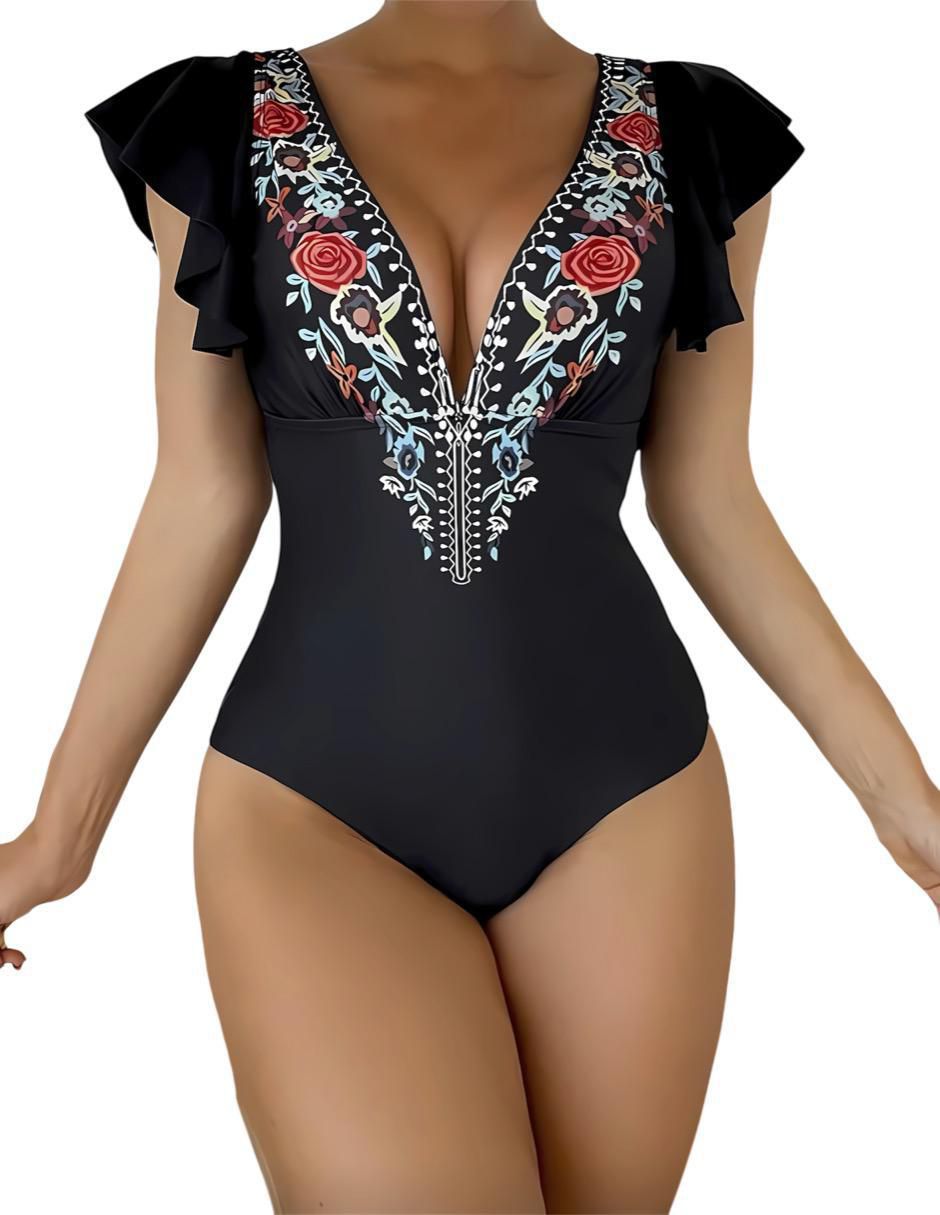 Traje de baño completo estampado floral para mujer Traje de baño completo estampado floral para mujer
