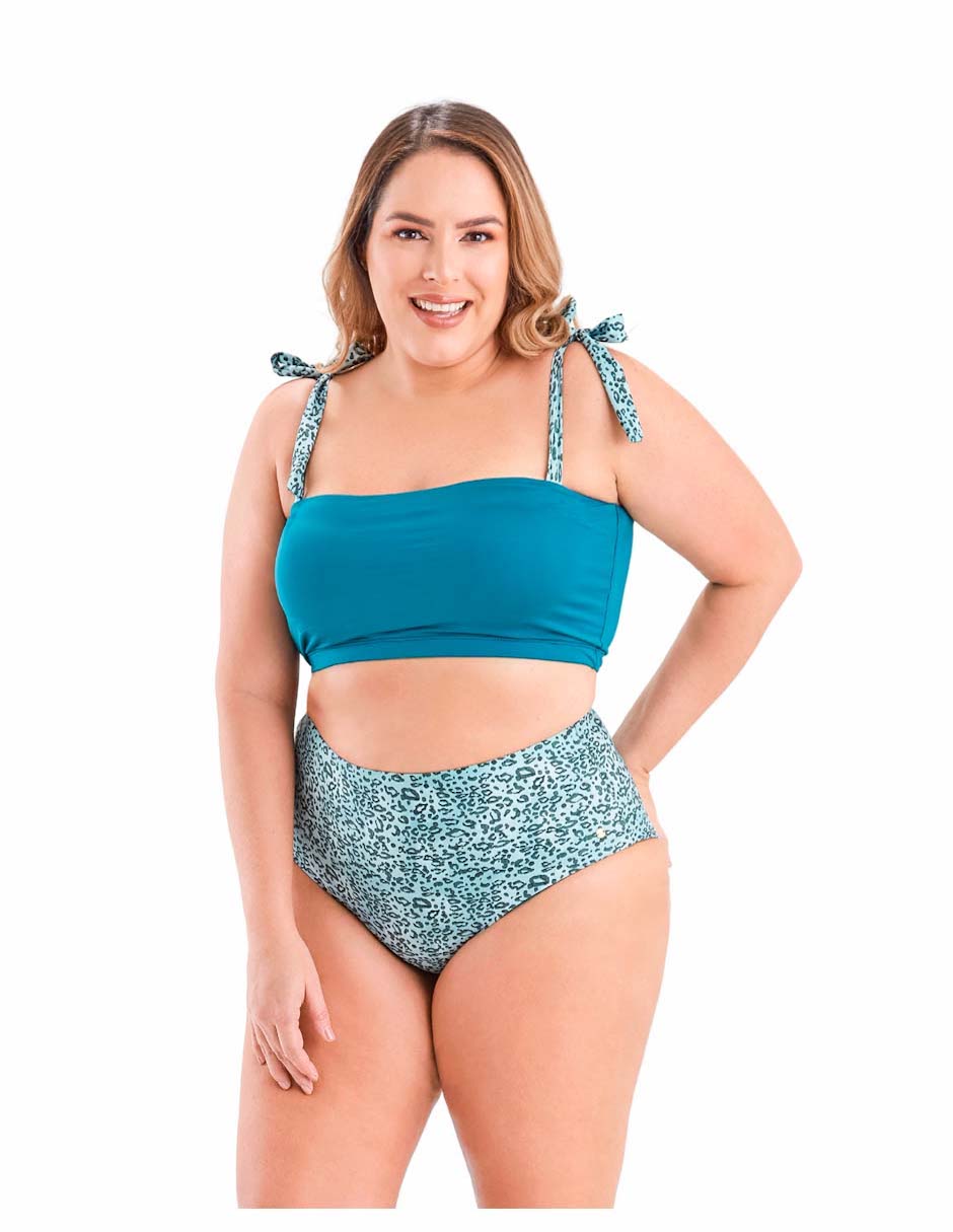 Conjunto bikini estampado animal print para mujer