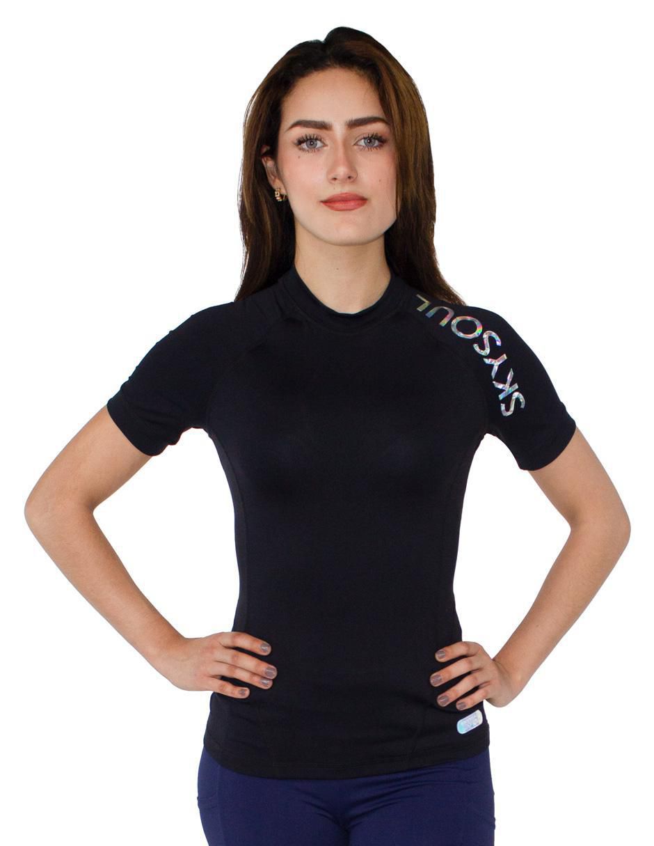Wetshirt estampado texto para mujer