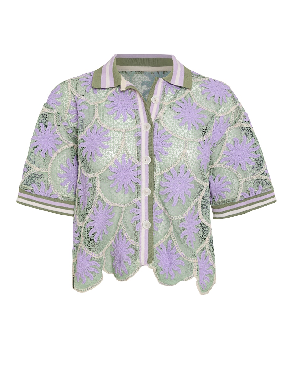 Salida de playa blusa bordado para mujer 5