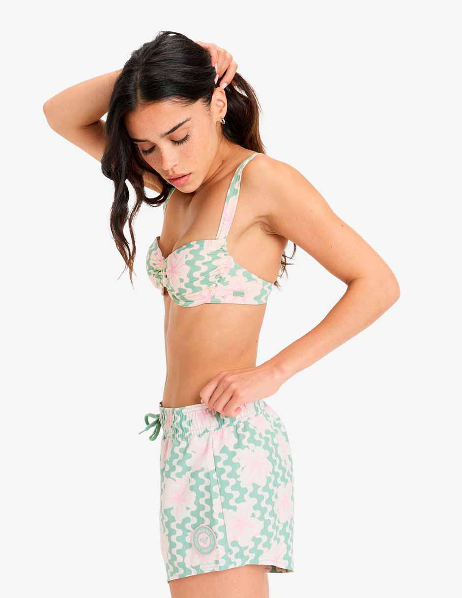 Shorty bikini estampado floral a la cadera para mujer 3