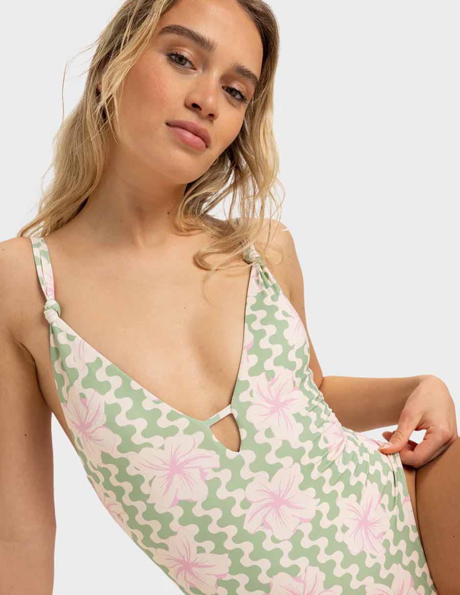Traje de baño completo estampado floral para mujer 2