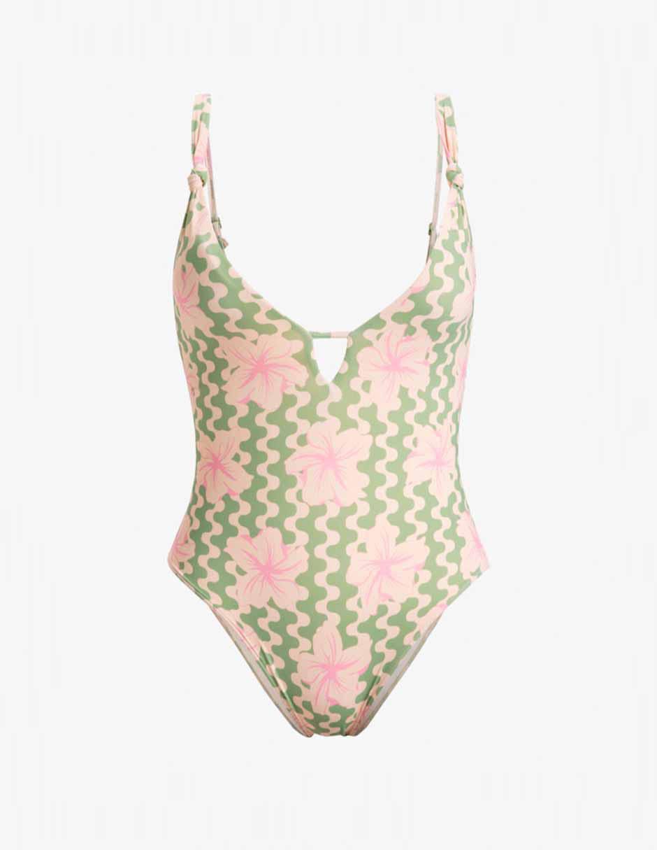 Traje de baño completo estampado floral para mujer 5