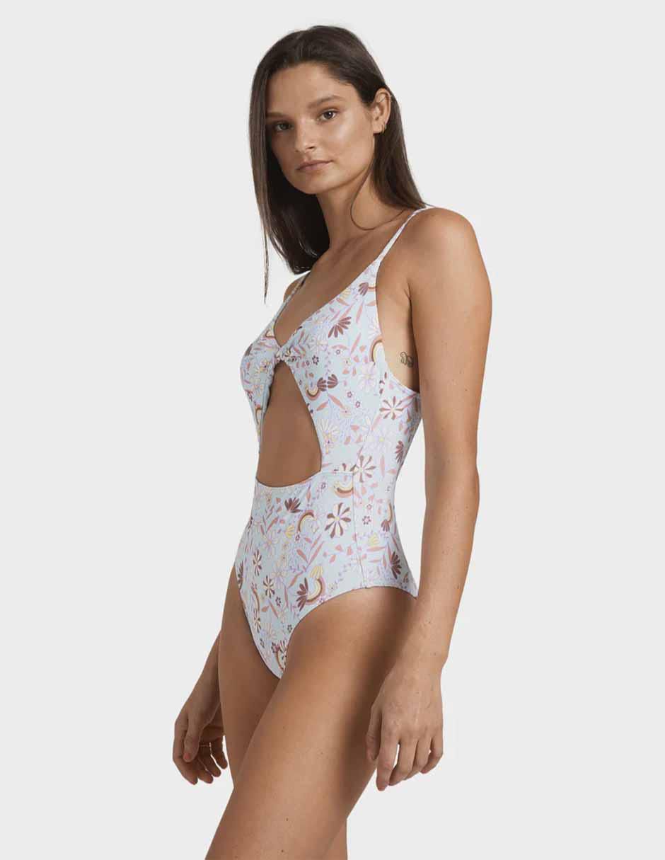 Traje de baño completo estampado floral para mujer 4