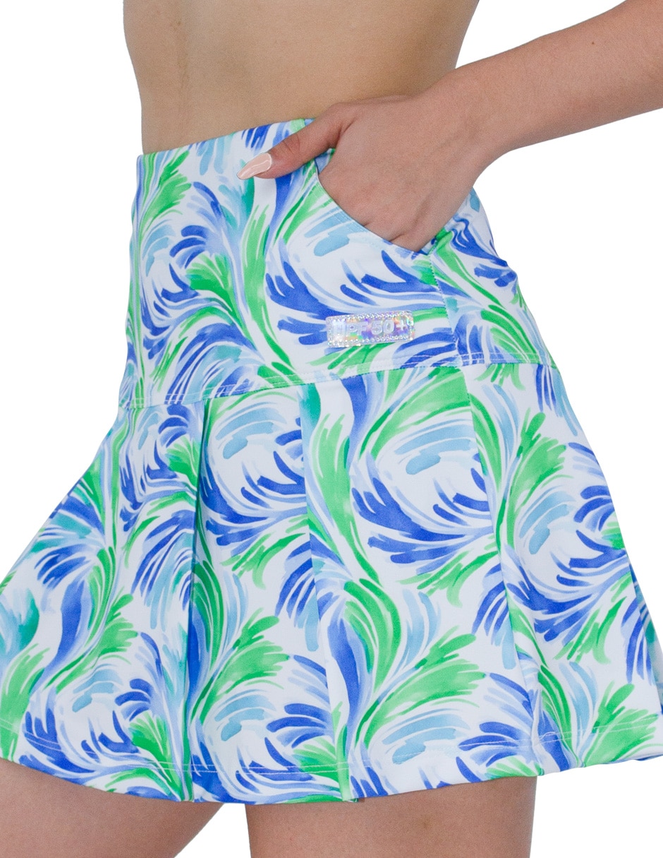 Falda short estampado floral a la cintura para mujer 3