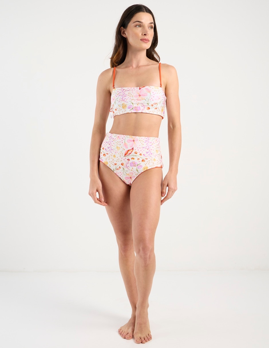 Bikini estampado floral a la cintura para mujer 2