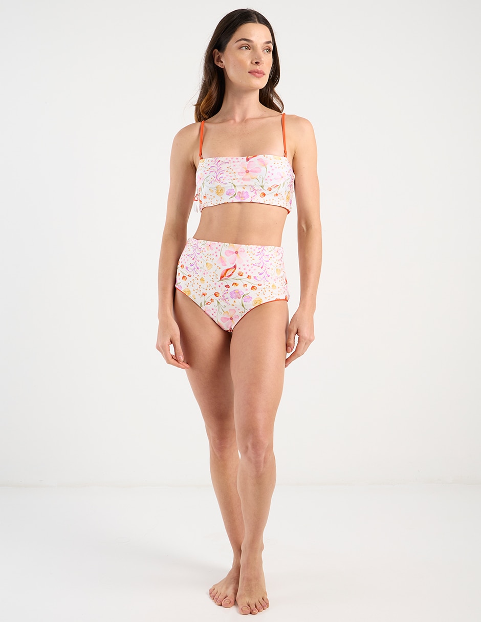 Strapless estampado floral con copas para mujer 3