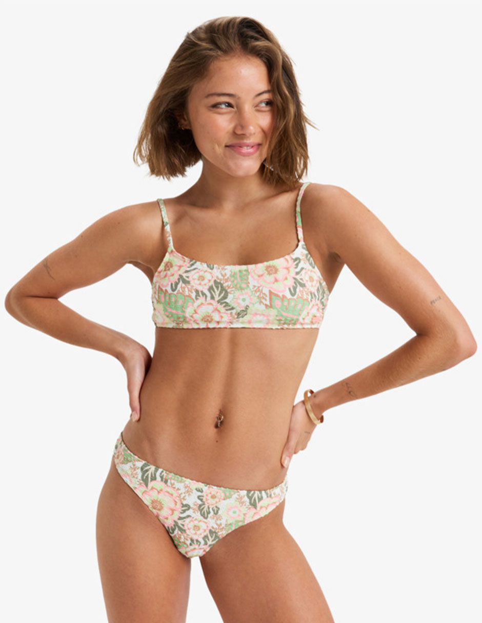 Bikini estampado floral a la  cintura para mujer 2