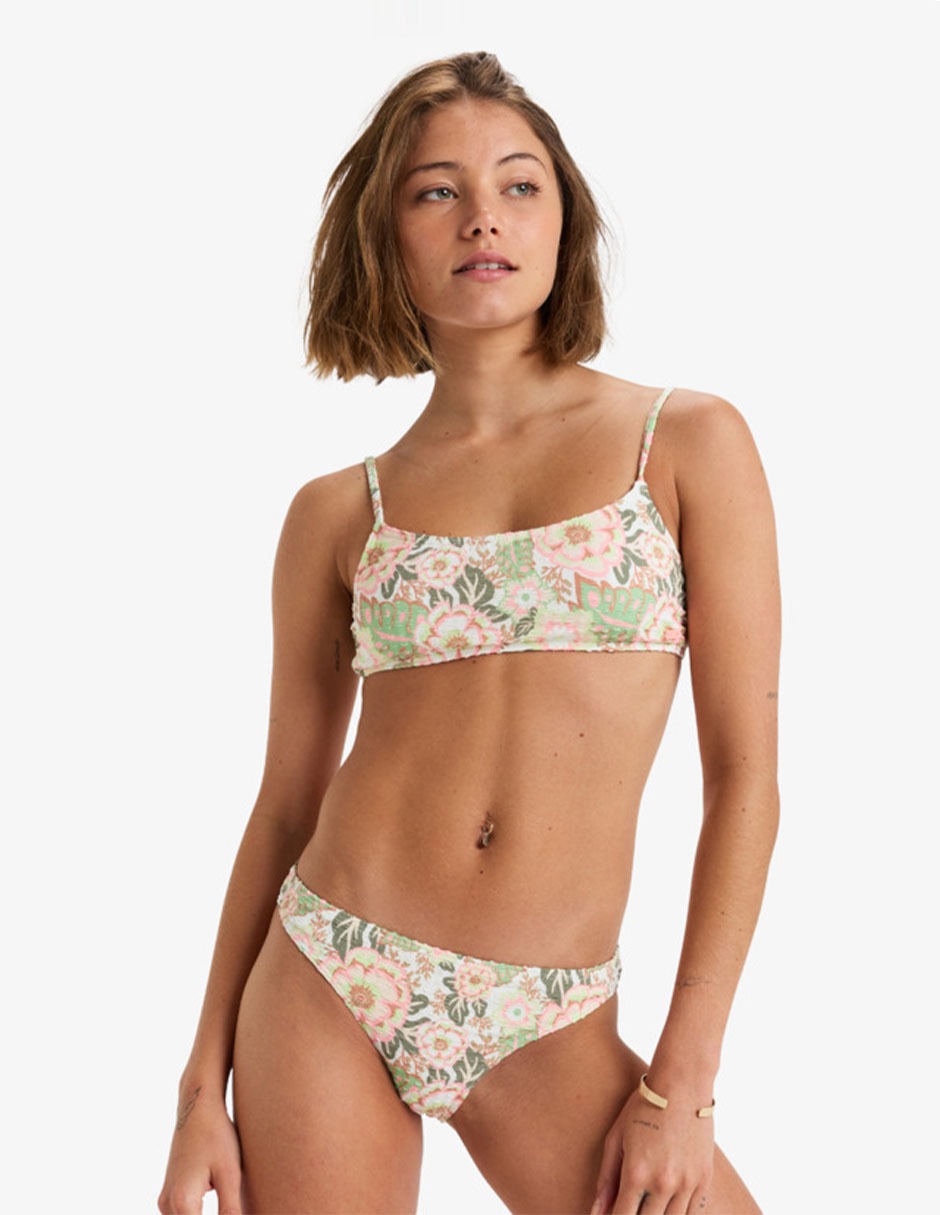 Top estampado floral con copa preformadas para mujer