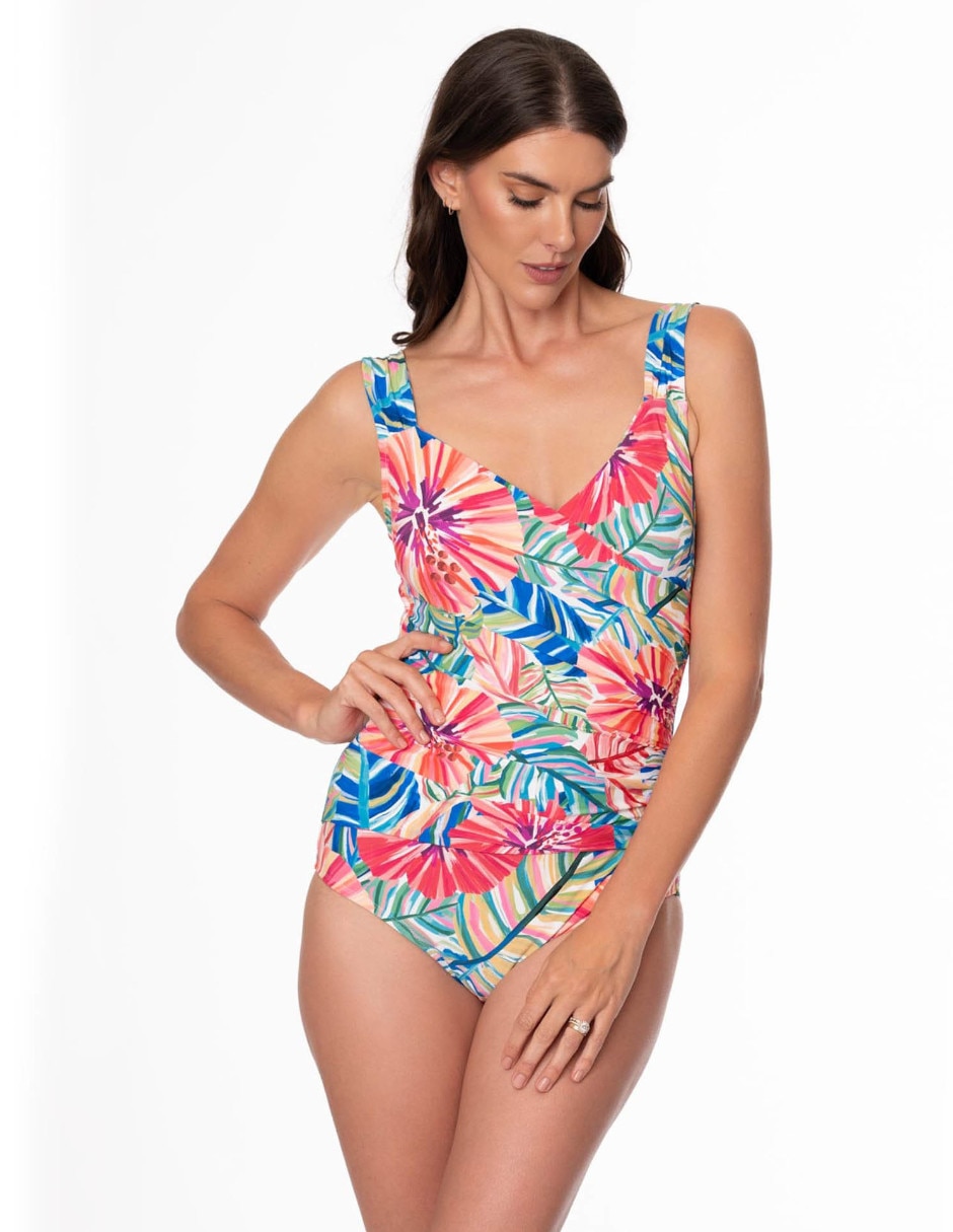 Traje de baño completo estampado floral para mujer Traje de baño completo estampado floral para mujer