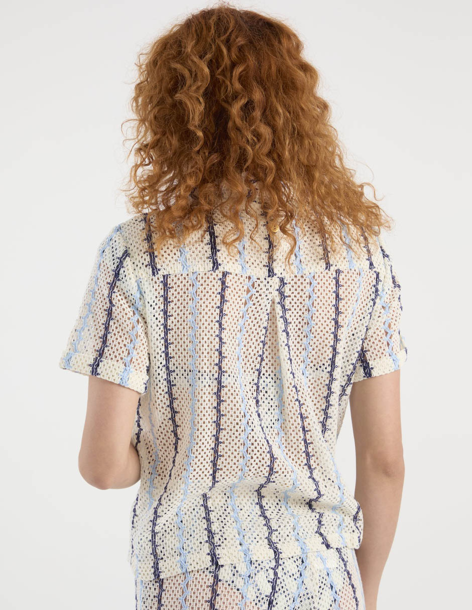 Salida de playa blusa manga corta para mujer 6