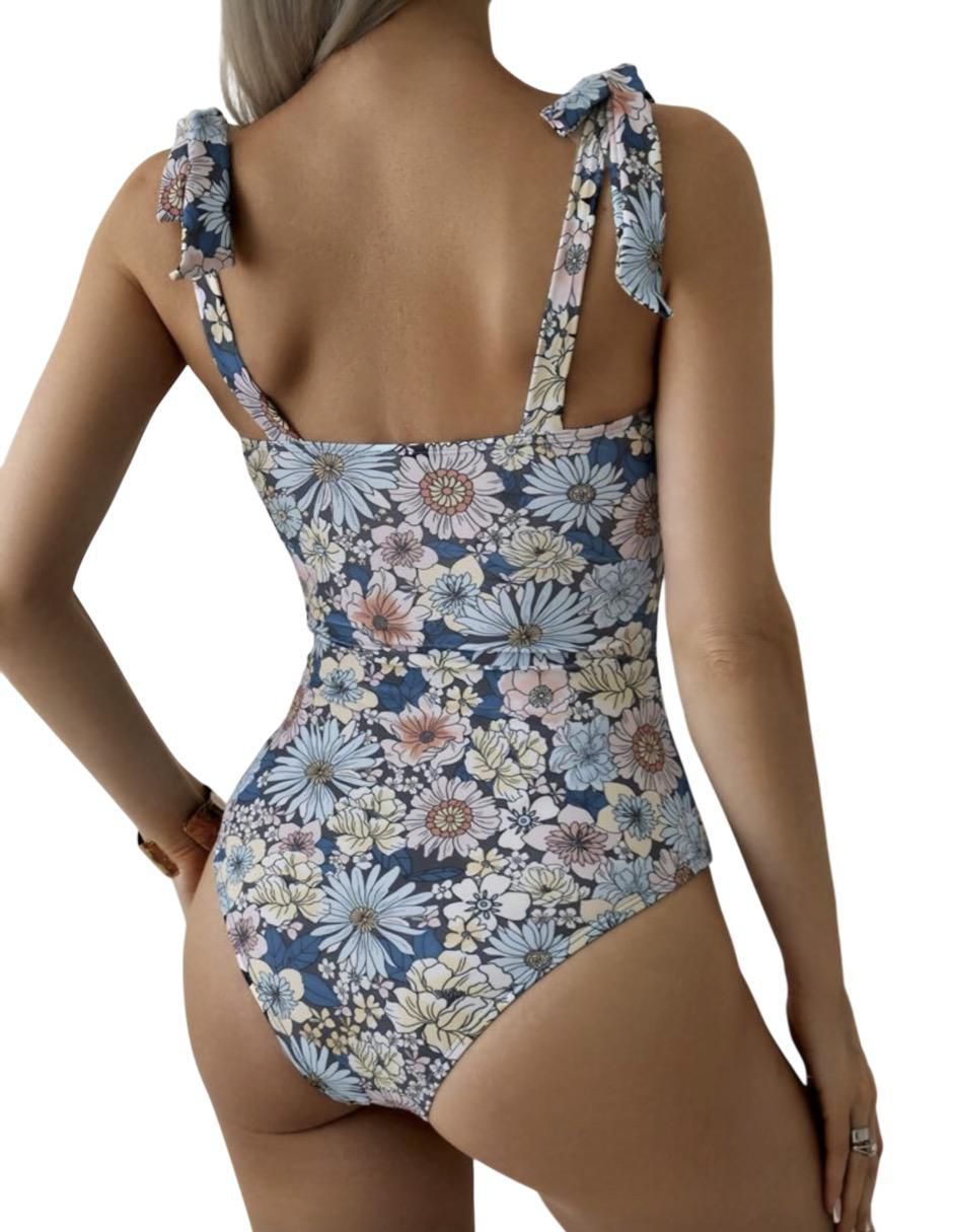 Traje de baño completo estampado floral para mujer 4