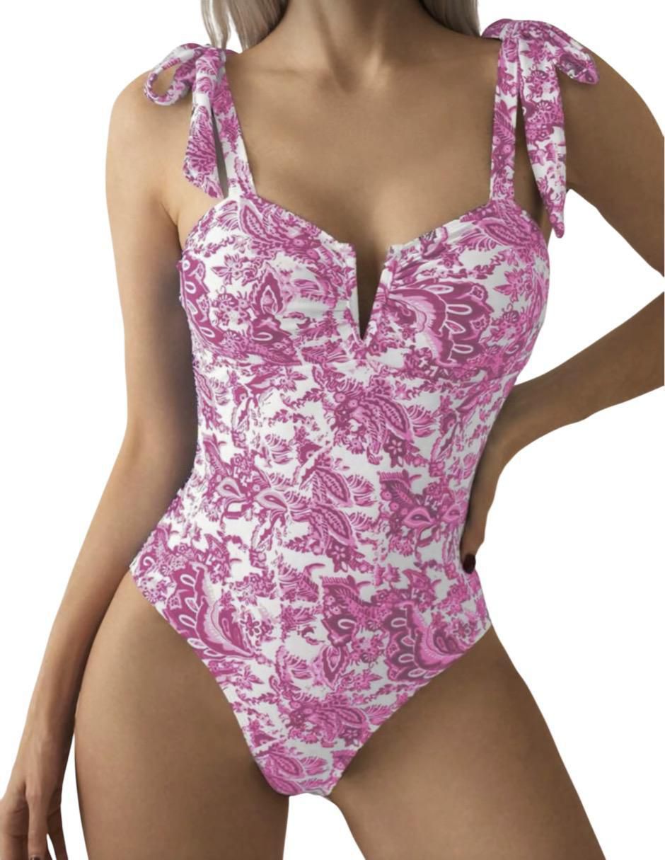 Traje de baño completo estampado floral para mujer