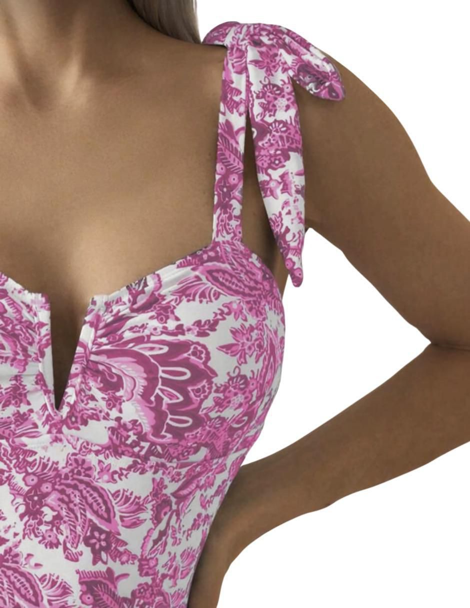 Traje de baño completo estampado floral para mujer 2