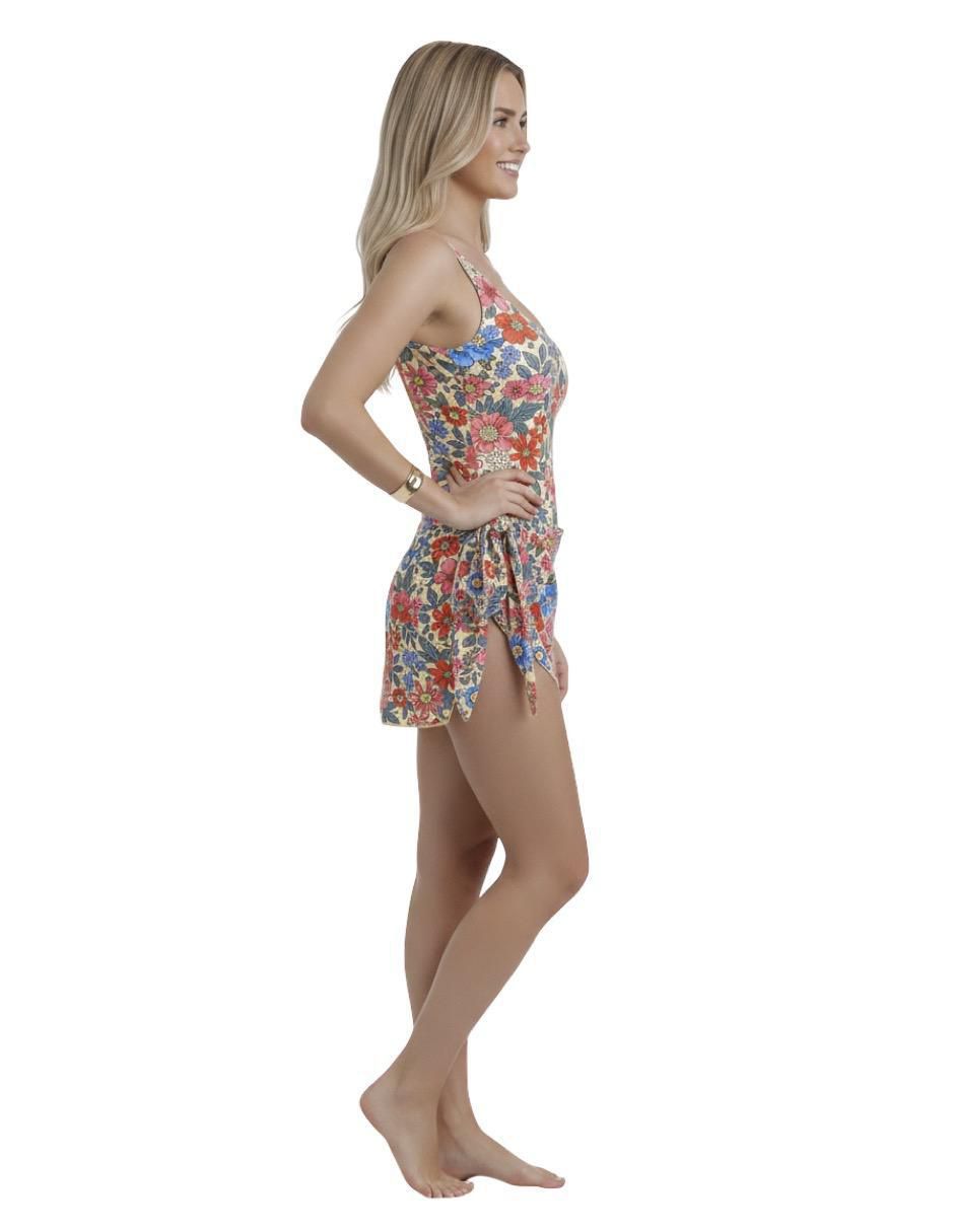 Traje de baño completo estampado floral para mujer 3