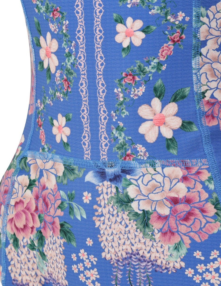 Traje de baño completo estampado floral para mujer 4