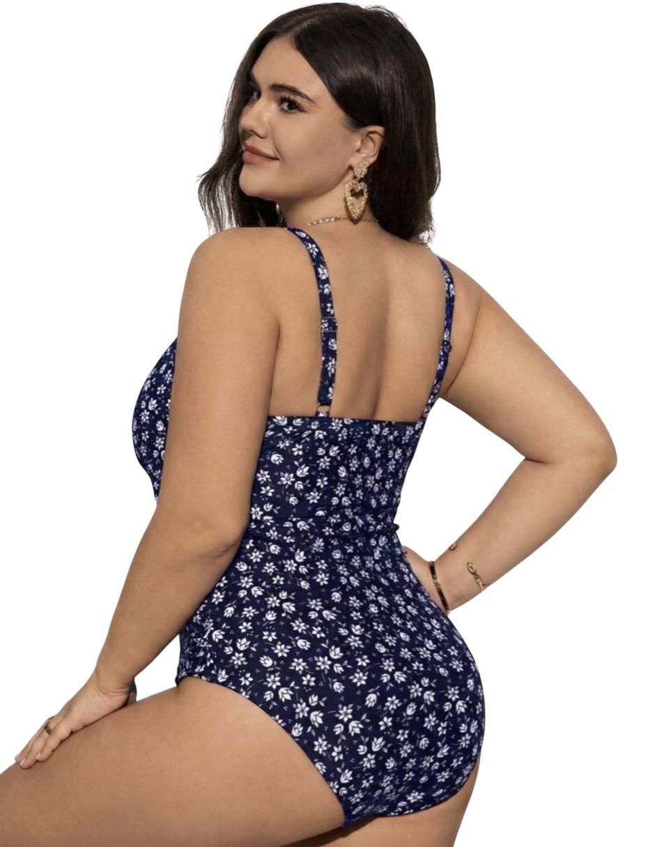 Traje de baño completo estampado floral para mujer 3