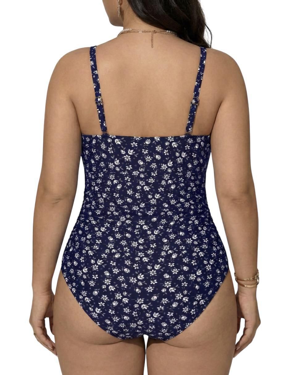 Traje de baño completo estampado floral para mujer 4