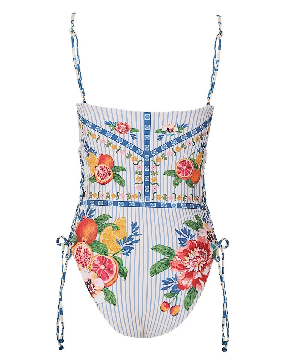 Traje de baño completo estampado gráfico para mujer 4