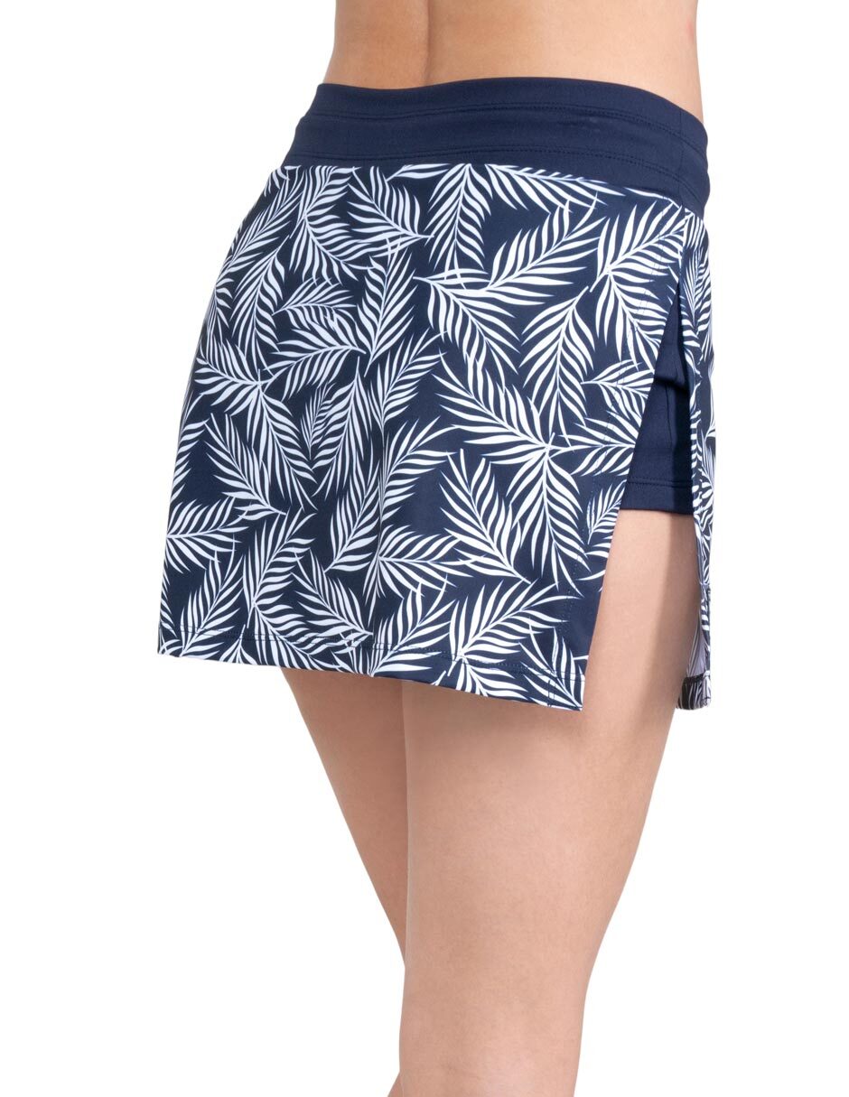 Falda short estampado floral a la cintura para mujer 2