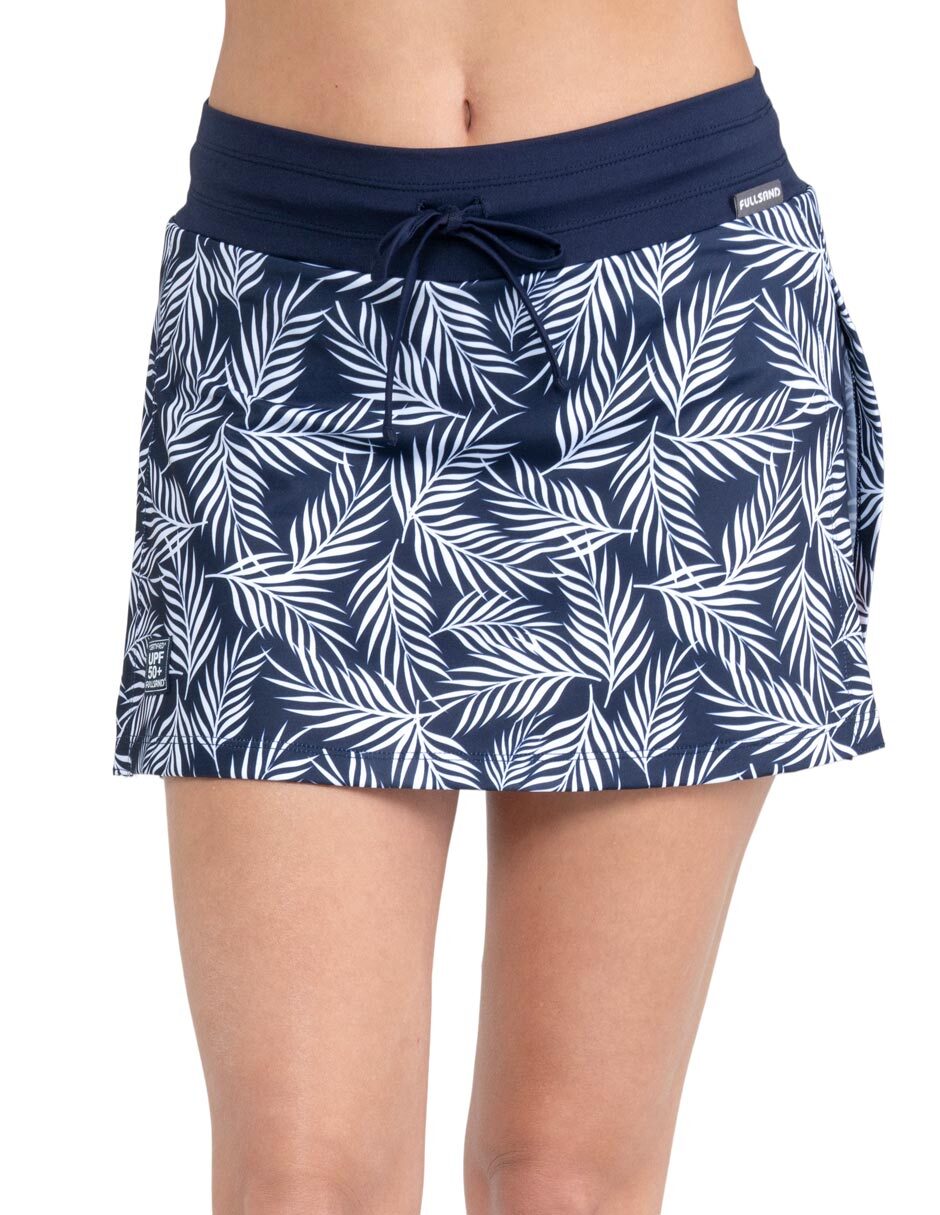Falda short estampado floral a la cintura para mujer 4