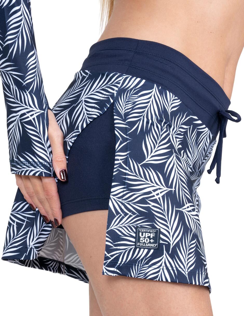 Falda short estampado floral a la cintura para mujer 5
