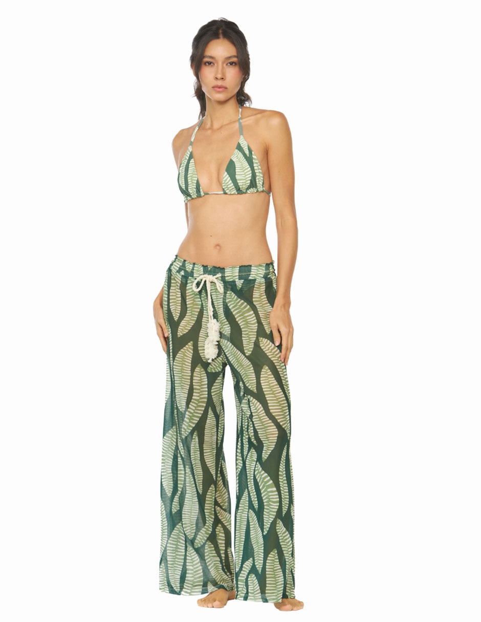 Pantalón acampanado amplio para mujer
