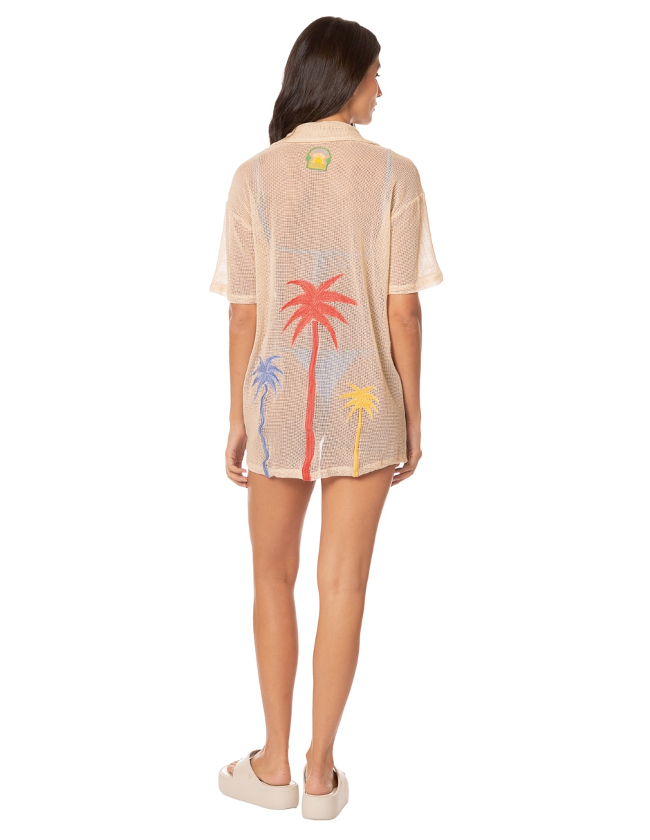 Salida de playa blusa con bordado para mujer 4