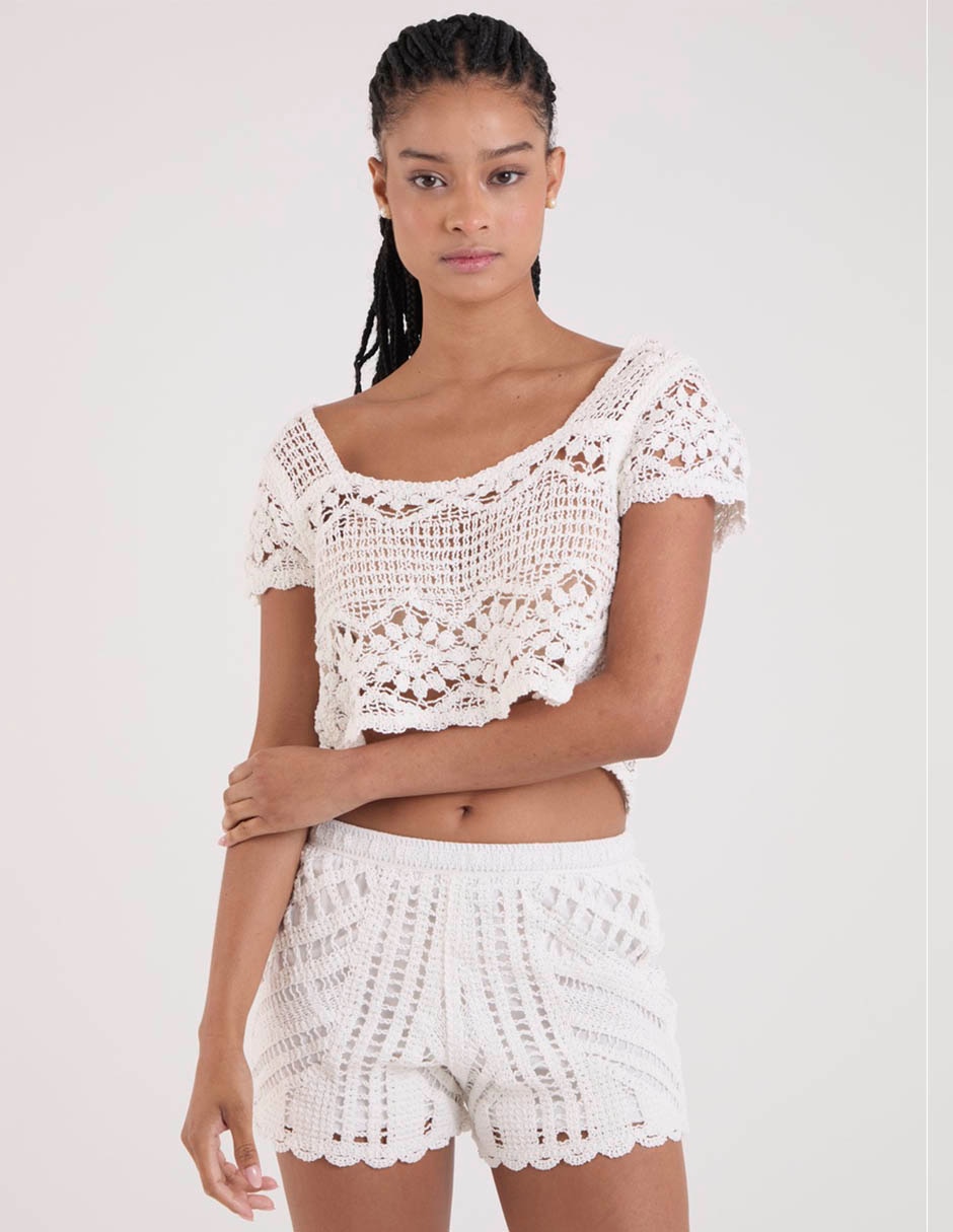 Blusa manga corta para mujer