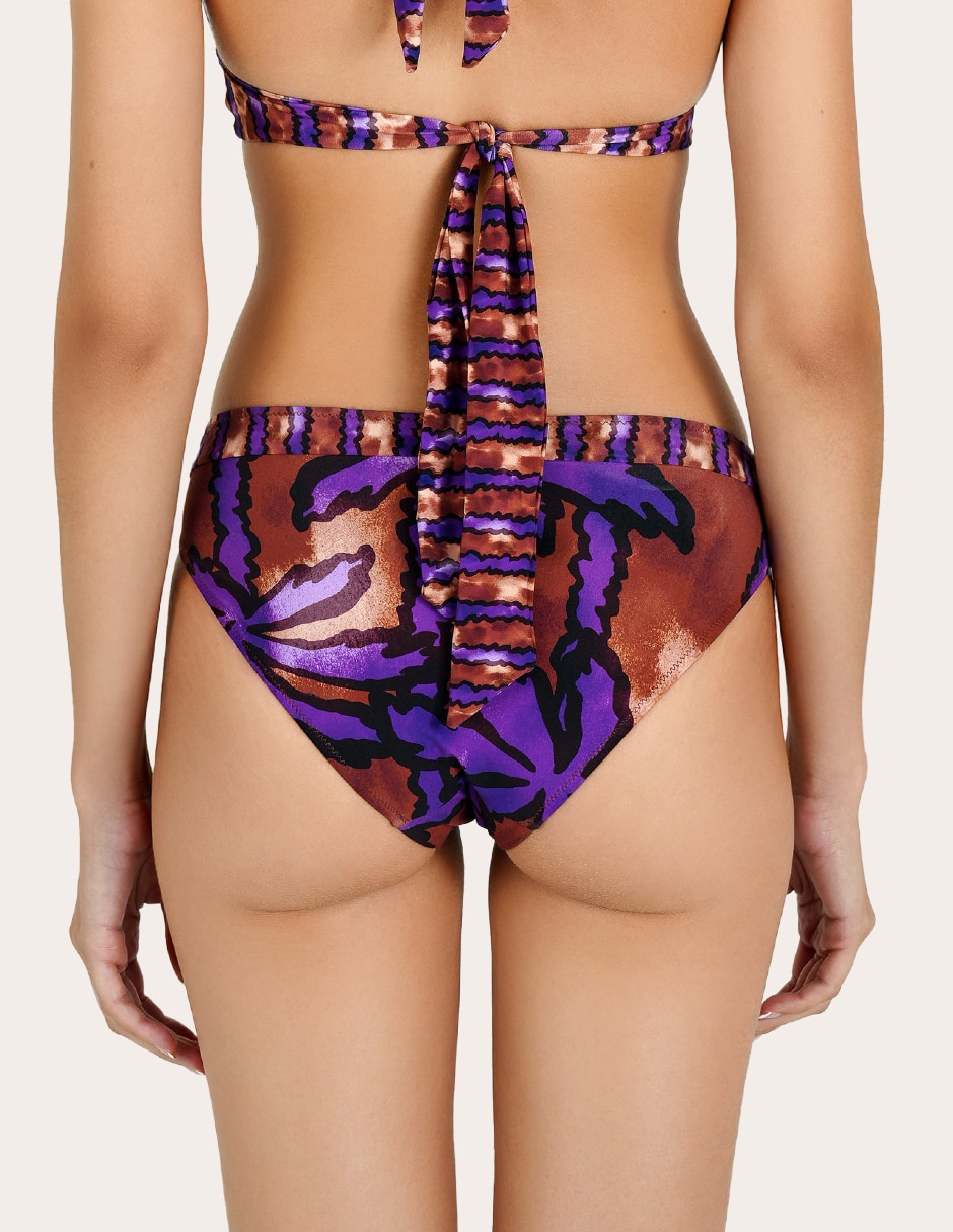Bikini estampado macroprint a la cadera para mujer 2