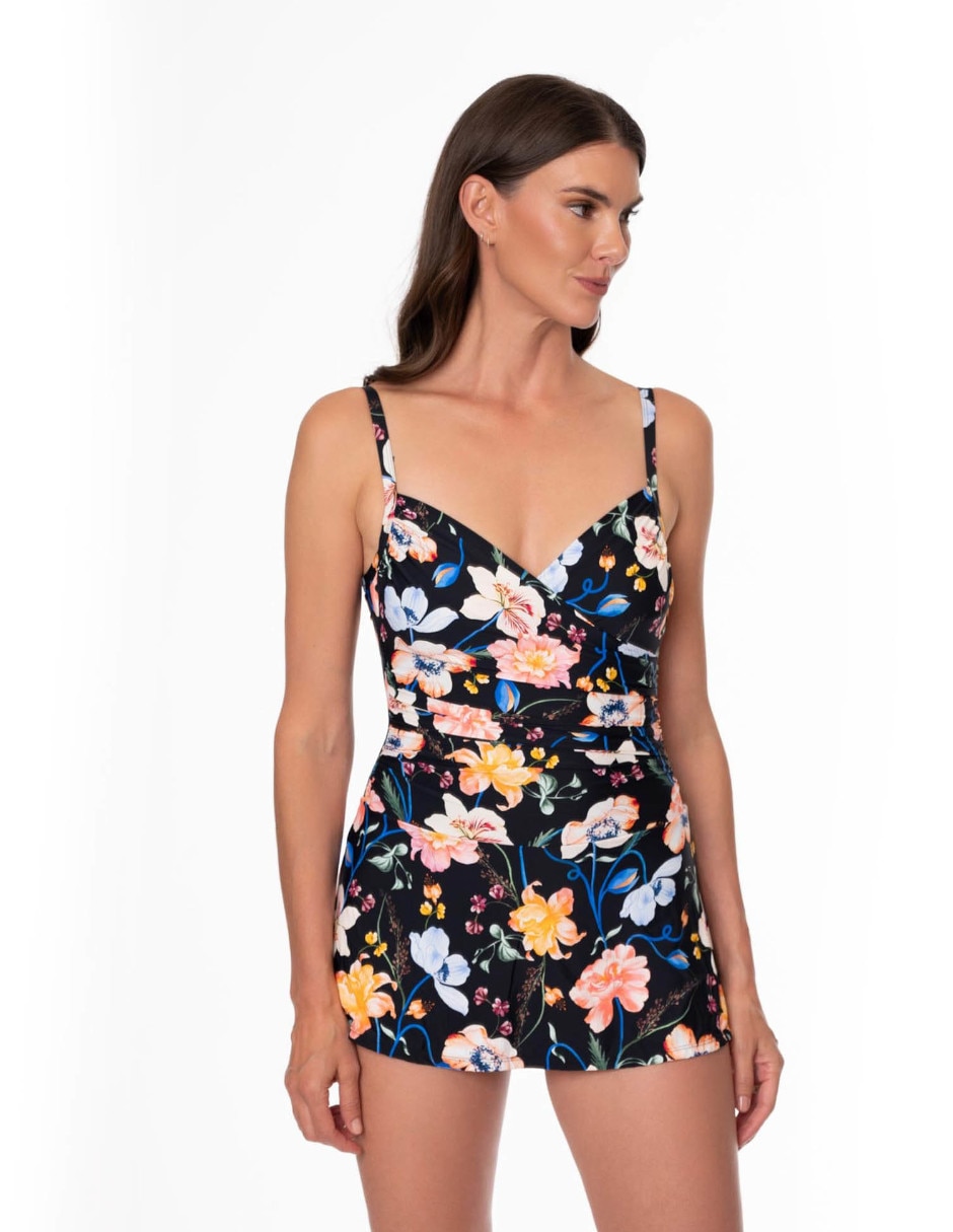 Traje de baño completo estampado floral para mujer