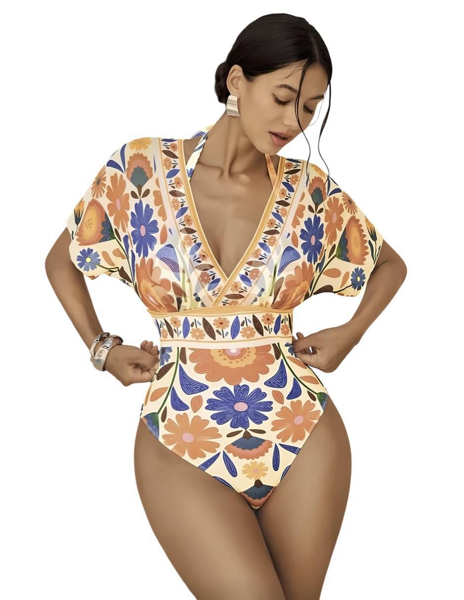 Traje de baño completo estampado floral para mujer Traje de baño completo estampado floral para mujer