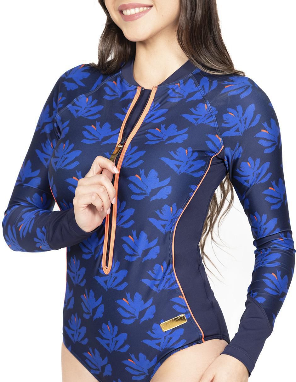 Traje de baño completo estampado floral para mujer 4