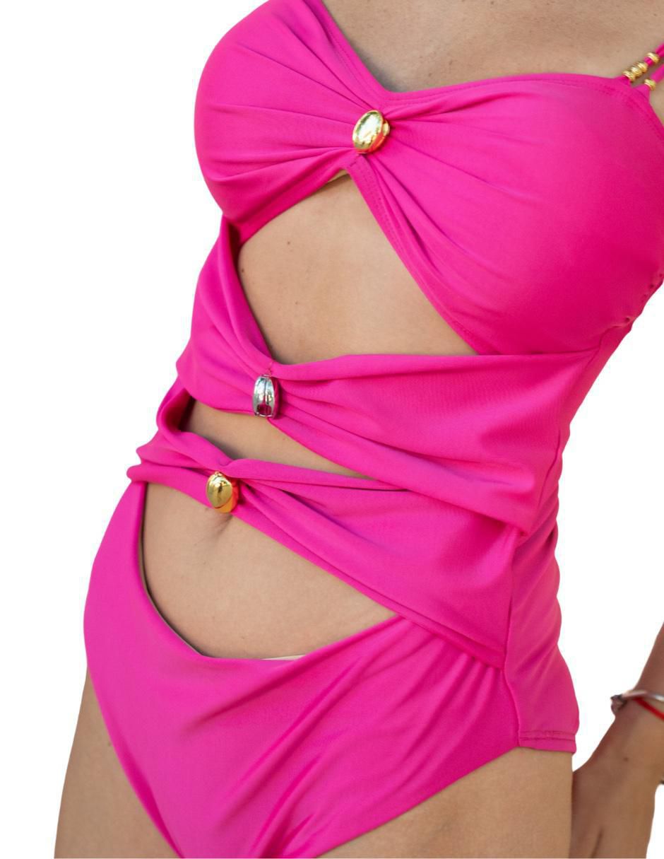 Traje de baño completo alma de mar "estampado" liso "para mujer"