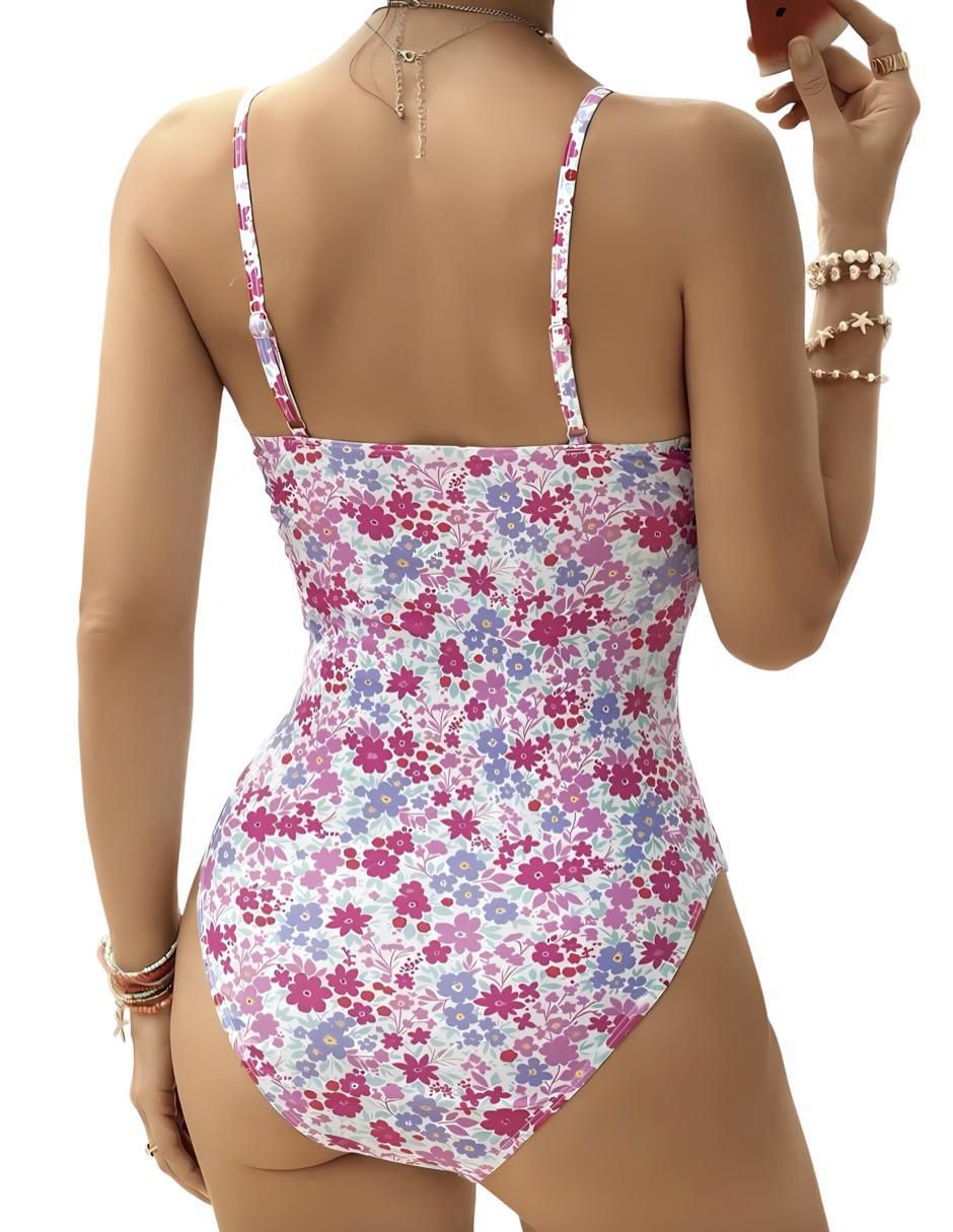Traje de baño completo estampado floral para mujer 2