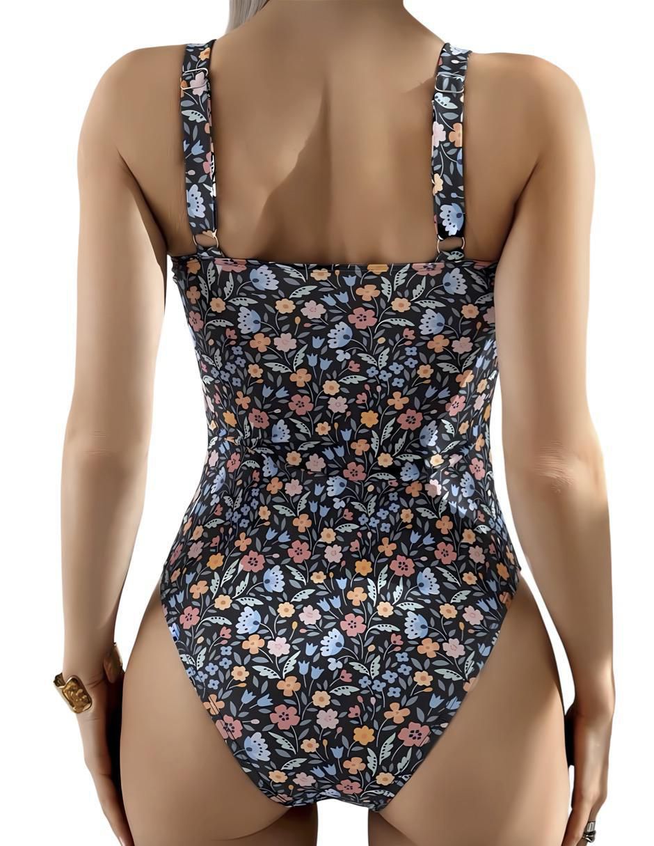 Traje de baño completo estampado floral para mujer 2