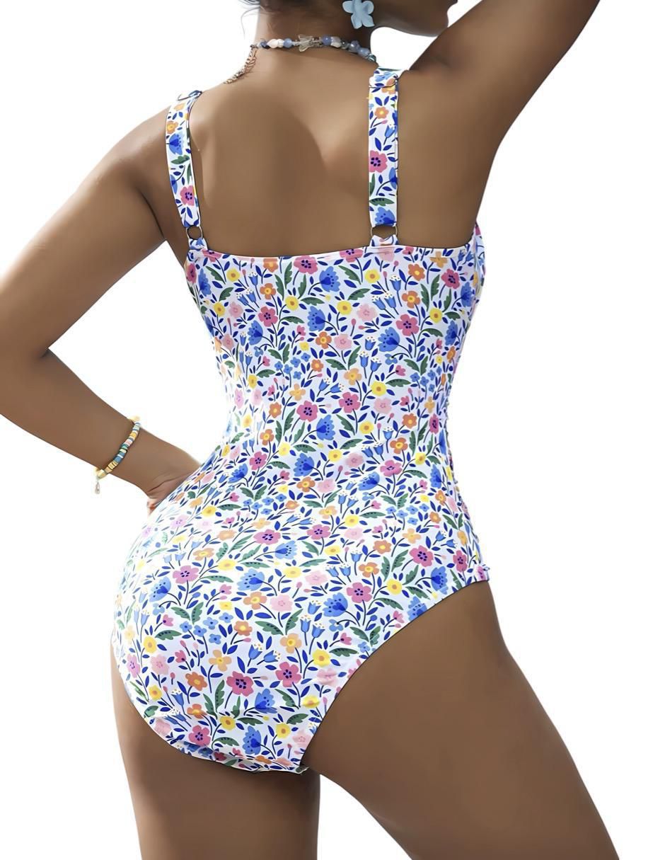 Traje de baño completo estampado floral para mujer 2