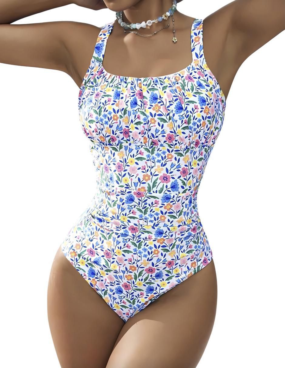 Traje de baño completo estampado floral para mujer 5