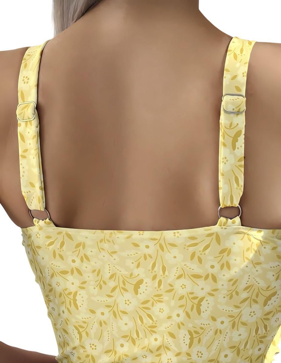 Traje de baño completo estampado floral para mujer 3